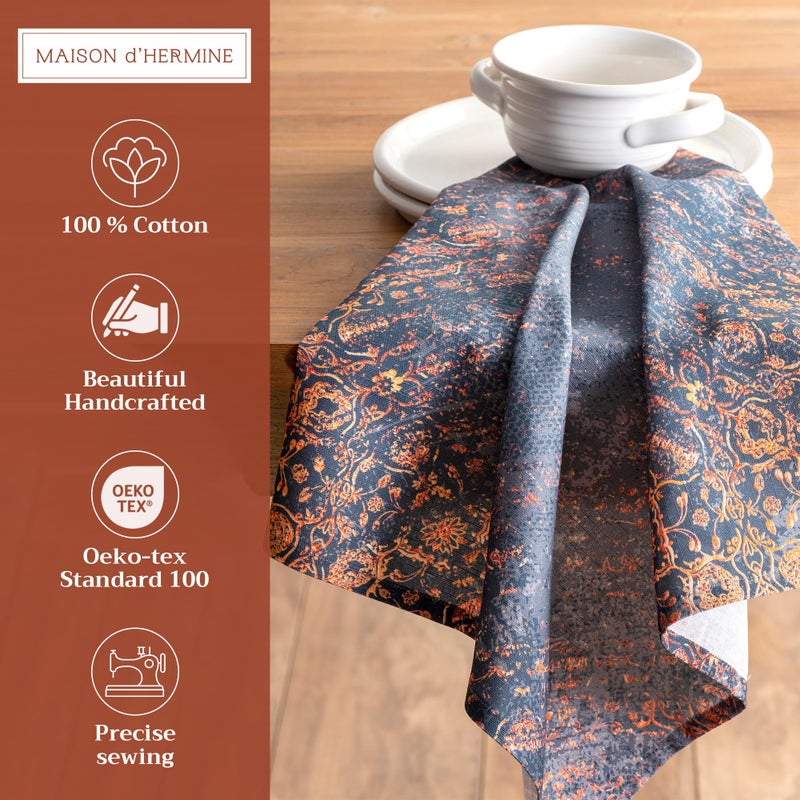 Maison d' Hermine Cloth Napkins Set of 4 100% Cotton for Thanksgiving Christmas Decorations Everyday Reusable Square Fall Napkins Cloth Washable Dinner Party (Imperfection, 20"x20") - Image 2